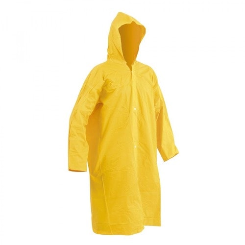 Capa De Chuva Com Capuz Forrada Pvc Amarela Tamanho G