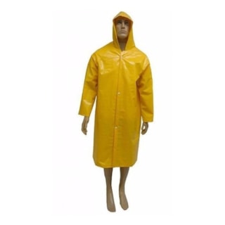 Capa De Chuva Com Capuz Forrada Pvc Amarela Tamanho Gg