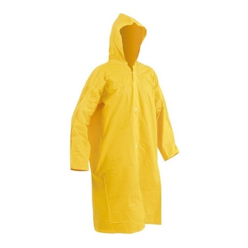 Capa De Chuva Com Capuz Forrada Pvc Amarela Tamanho Gg