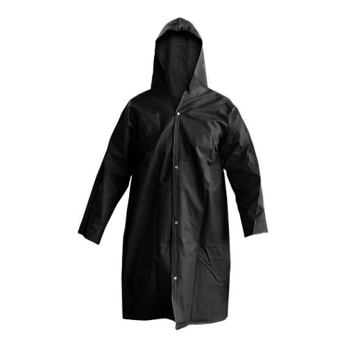 Capa De Chuva Pvc Com Capuz Com Forro Preta Tamanho G