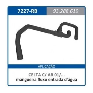 Mangueira 7227-rb Fluxo Entrada D'água Celta Com Ar 2001/... Mangueira 7227-rb Fluxo Entrada D'água Celta Com Ar 2001/...