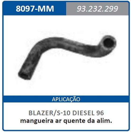 Mangueira 8097 Ar Quente Alimentação Blazer / S-10 Diesel 96